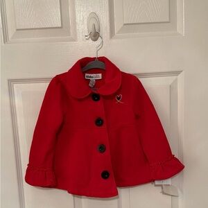 Kids Headquarters Vibrant Red Pea Coat
